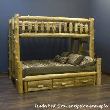 Needless to say, this kind of bedroom furniture is a space saver. Cedar Lake Xl Twin Over Queen Log Bunk Bed Diy Bunk Bed Log Bunk Beds Wood Bunk Beds