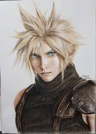How cool does this artwork look Cloud kinder reminds me of Trunks with it  being akira toriyama style.
