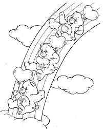 It will be good for the children since they can see what they have colored from the oldest to the newest. Rainbow Care Bears Playing Slides Together Coloring Page Download Print Online Coloring Pages For Free Color Nimbus