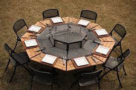 table de jardin avec barbecue integre table grill table de brasier barbecue de table