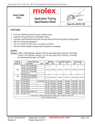 application tooling specification sheet hand crimp