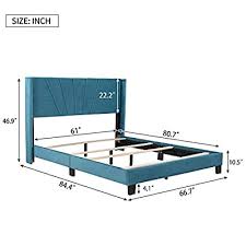 Maybe you would like to learn more about one of these? Buy Queen Bed Frame Upholstered Platform Bed With Tufted Headboard Wood Slat Support Linen Fabric Queen Size Queen 2 Blue Online In Turkey B081nkhrb7