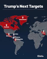 US-UK - 💥Mục tiêu tiếp theo của Trump là những quốc gia: 🇬🇱 Greenland  (🇩🇰 Denmark) 🇨🇺 Cuba 🇮🇷 Iran 🇲🇽 Mexico 🇨🇴 Colombia 🇵🇦 Panama  🇨🇦 Canada | Facebook