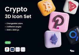 Crypto 3d Icon Set 9dm In 2021 3d Icons Icon Set Social Templates