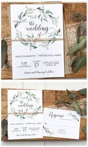 Green Wedding Invitation Greenery Wedding Rustic Wedding Invitation Weddinginvit Rustic Wedding Cards Green Wedding Invitations Wedding Invitations Romantic