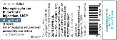 These Highlights Do Not Include All The Information Needed To Use Norepinephrine Bitartrate Injection Safely And Effectively See Full Prescribing Information For Norepinephrine Bitartrate Injection Norepinephrine Bitartrate Injection For Intravenous
