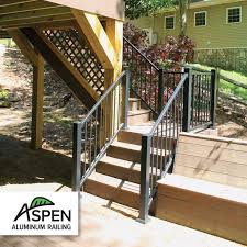 Fairway 401181 round 8 & 10 inch column railing adapter 1 white vinyl plastic. Aspen Aluminum Stair Rail Kit Color Guard Railing