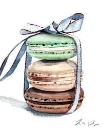 Laduree Macarons Art Print Watercolor Painting Wall Decor Home Paris Macaron Cute Bow Champs Elysses Pretty Foodie Travel Dessert Gift Dessin Cupcake Nourriture Aquarelle Dessins D Aliments
