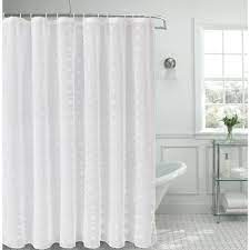 Dainty Home Snowball 72 In Linen Look Fabric Shower Curtain Sbscwh The Home Depot Fabric Shower Curtains Shower Curtain White Shower Curtain
