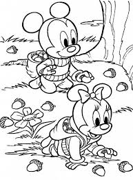 Baby Minnie E Topolino Che Raccolgono Le Ghiande Disegni Da Colorare Gratis Pagine Da Colorare Disney Libri Da Colorare Disegni Da Colorare