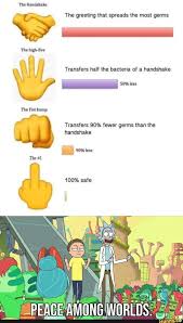 The Handshake The Greeting That Spreads The Most Germs Transfers Half The Bacteria Of A Handshake Es The Fist Bump Transfers 90 Fewer Germs Than The Handshake Crazy Funny Memes