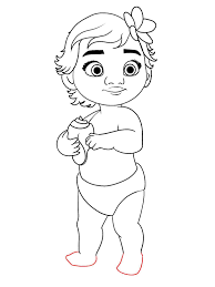 How To Draw Baby Moana From Disney S Moana Draw Central Baby Drawing Disney Moana Art Moana Drawing