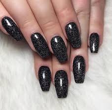 Black And Glitter Nails 37 Black Glitter Nails Designs That You Can Make In 2020 Black Nails With Glitter Black Gel Nails Black Nail Designs