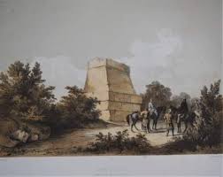 قبر حيرام ملك صور tyre رسم نادر من العام 1851 painting art