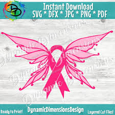 Butterfly Cancer Ribbon Cancer Svg Breast Cancer Survivor Ribbon Ho By Dynamic Dimensions Thehungryjpeg Com
