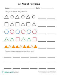Preschool Math Worksheets All About Patterns Kindergarten Math Worksheets Pattern Worksheet Kindergarten Comprehension Worksheets