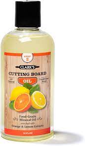 Cutting board oil rejuvenates dry wood, including cutting boards, butcher blocks, countertops, wooden bowls and utensils. Amazon Com Cutting Board Oil 12oz By Clark S Enriched With Lemon Orange Oils Food Grade Mineral Oil Butcher Block Oil Conditioner Kitchen Dining