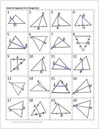Special Line Segments Of Triangle Sorting Activity Median Altitude Bisectors Sorting Activities Segmentation Triangle Worksheet