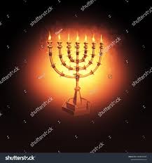 Siete Brazos Menorah Candlestick Almond Blossom: ilustración de stock  2209651047 | Shutterstock