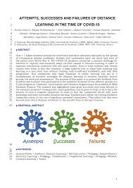 Pdf Attempts Successes And Failures Of Distance Learning In The Time Of Covid 19
