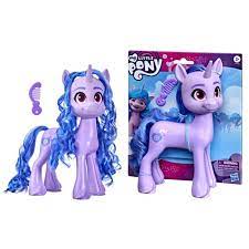 My Little Pony: A New Generation Mega Movie Friends Izzy Moonbow -- 8-Inch  Purple Pony Toy with Comb - My Little Pony