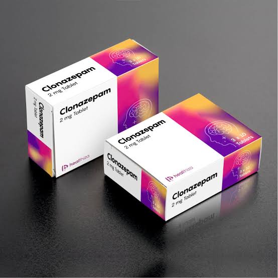 Clonazepam 2 mg tablet box, AI generated
