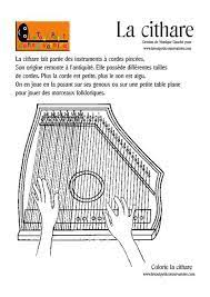la cithare instrument a cordes scrapbooking musique education musicale classe de coloriage souris