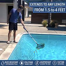 So if the pool is 4 feet deep, you'll have 30 gallons for every square foot. Buy Eversprout 1 5 To 4 Foot Ultra Sturdy Pool Skimmer Net With Extension Pole 17 5 Wide Double Stitched Fine Mesh Bag Deep Leaf Rake For Small Large Debris Clean Swimming Pool Hot Tub Spa Pond Online