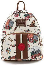 Amazon Com Loungefly Harry Potter Tattoo Art Cream Color Womens Double Strap Shoulder Bag Purse Harry Potter Backpack Harry Potter Bag Loungefly Harry Potter