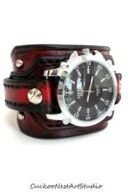 Black And Red Mens Watch Red And Black Watch Men S Watch Leather Wrist Watch Leather Cuff Bracelet Stylish Watches Men Mens Watches Leather Watches For Men