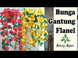 Cara Membuat Bunga Gantung Dari Kain Flanel Dengan Mudah Dan Sederhana Youtube Bunga Kertas Diy Bunga Kain Tenun Bunga Gantung