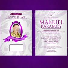 Contoh surat undangan tahlilan 3 hari, 7 hari, 40 hari, 100 hari, 1000 hari dan haul. Undangan Duka Ibadah Syukur Mingguan 40 Hari 1 Tahun Kumaus Tema Ornamen Ungu Shopee Indonesia
