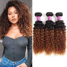 Brazilian kinky curly bundle deals offer (3) bundles per package. Buy Ombre Blonde Brazilian Curly Hair 3 Bundle 100 Unprocessed Human Hair Bundle Deals Black To Dark Brown Kinky Curly Hair Extensions 1b 30 Ombre Hair 161820 Online In Turkey B08swjx8nx
