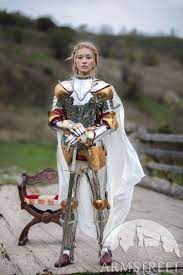 Complete with leather shoulder straps and side fixings. Spring Steel Armour Set Chest Arm Shoulder And Legs Protection For Women Morning Star For Sale Available In Spring Steel Spring Steel Blackened Spring Steel Brassed Spring Steel Brown Leather Black Leather