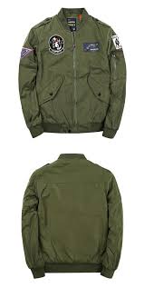 Badge Patched Zip Up Bomber Jacket Army Green L Mens Jackets Casual Bomber Jacket Leather Jacket Men