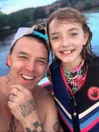 Daddy-Daughter sunset swim ❤️