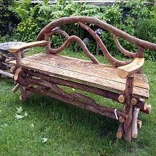 Pin By Lisa Kelley On Garden Furniture Twig Furniture Log Bench Garden Furniture