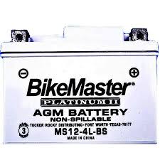 Bikemaster Agm Platinum Ii Battery Ms12 4l Bs Bm