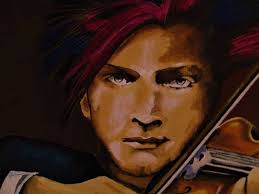 MAD VIOLINIST, Yehudi Menuhin, Chiaroscuro Painting by Patrick Bornemann