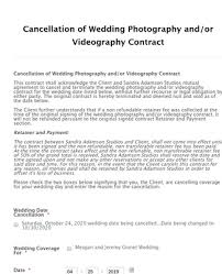 Cancelling wedding letter to vendor : Wedding Photography Contract Cancellation Form Template Jotform