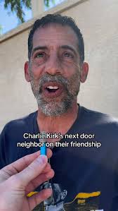 Charlie’s neighbor came by the @turningpointusa HQ to see the memorial and  spent a few minutes with me to talk about his friendship with his neighbor  Charlie Kirk , #charliekirk #tpusa #trump ...