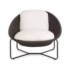 Morocco Graphite Oval Outdoor Patio Lounge Chair With White Cushion Reviews Crate And Barrel Lounge Chair Outdoor Patio Lounge Furniture Patio Lounge Chairs