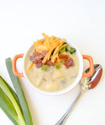 Serve immediately, garnished with green onion, cheese and bacon, if desired. Loaded Baked Potato Soup Using Chicken Stock Cream Cheese And Sour Cream And Then Add Cheddar Cheese Slow Cooker Potato Soup Cook Taste Eat Van Petersen