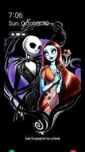 I mainly chose this lock screen not only for my love of Nightmare Before  Christmas but to symbolize me and my boyfriend! #jackskellington #sally