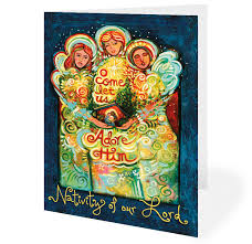 (item #44587) 'come let us adore him!' Christmas Card Style G By Catholic Artist Jen Norton Diocesan