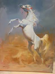 Wonderful Horse Painting By Iraqi Painter Assad Abbas Arabian Horse Art Arabian Art Horse Painting