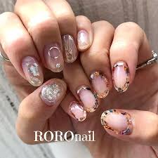 ronohiです 個性派ネイル アングラネイル on instagram クリアベースにシルバーと 秋色の囲みデザイン やたら可愛い いつもありがとうございます 10月のご予約受付中です ご予約はlineからのみ承っております ネイル ネイルのアイデア