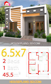 The roof is hip shaped and grey in color. 2 Bedroom Small House Design Bedroom Aesthetic