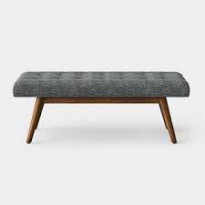 A transitional bedroom storage bench in natural ash wood upholstered in linen cream fabric with decorative stud detailing is another strong style option. Bedroom Benches Target