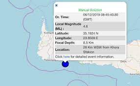 We provide real or near real time earthquake information for seismic events with magnitude larger than 2.0 r in greece. Seismos Twra Sthn Krhth 4 6 Rixter